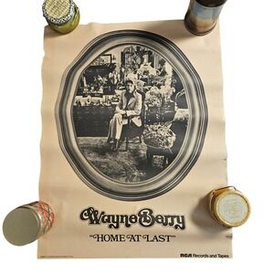 Wayne Berry Home At Last Vintage Original 1974 Promo Poster 22x28 RCA‎ Records